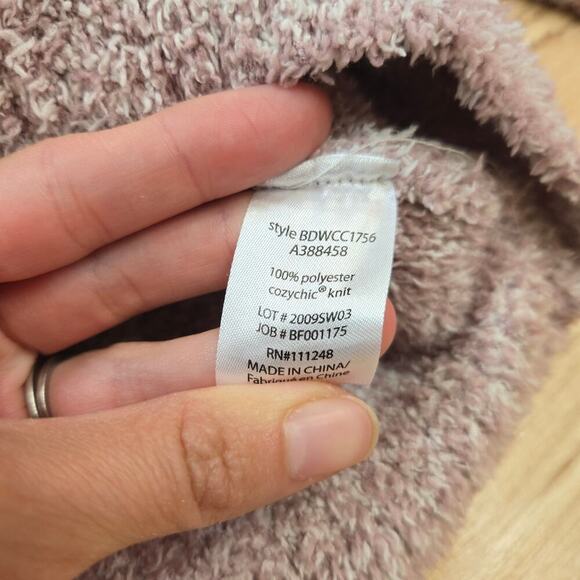 Barefoot Dreams Cozychic Knit Mauve Pink Seaside Crewneck Sweater Large - Picture 3 of 7